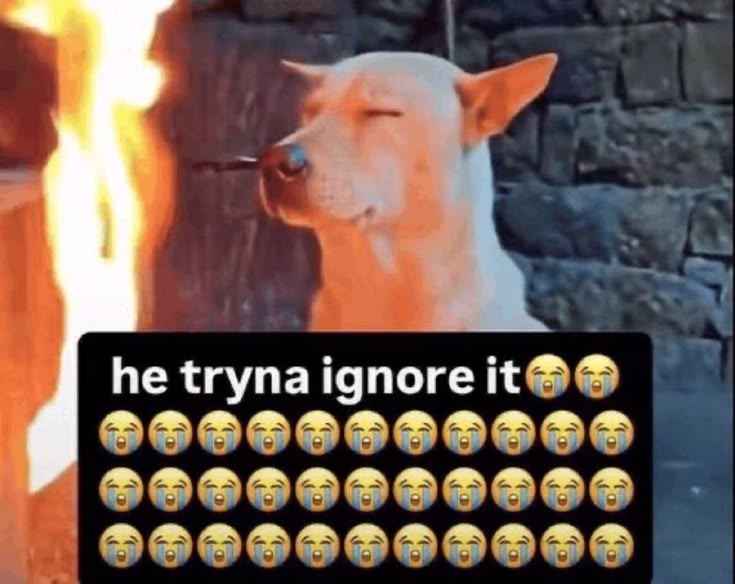 he tryna ignore it